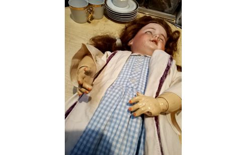 POUPEE TETE DE PORCELAINE SFBJ 60 YEUX DORMEURS 53 CM