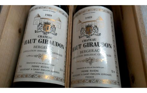 KIST WIJN 2 FLES 1989. CHATEAU HAUT GIRAUDON