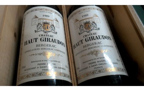 KIST WIJN 2 FLES 1989. CHATEAU HAUT GIRAUDON