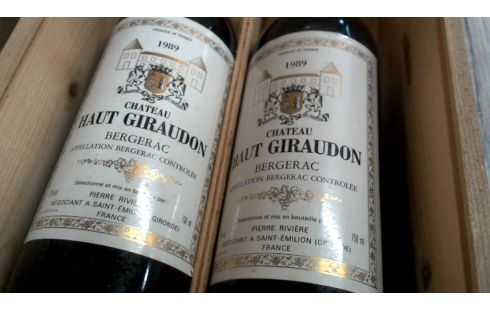 KIST WIJN 2 FLES 1989. CHATEAU HAUT GIRAUDON