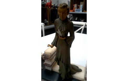 SCHOUWGARNITUUR ART DECO MARMER BRONS