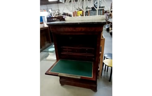 SECRETAIRE ACAJOU A TIROIRS SECRETS +CLEF