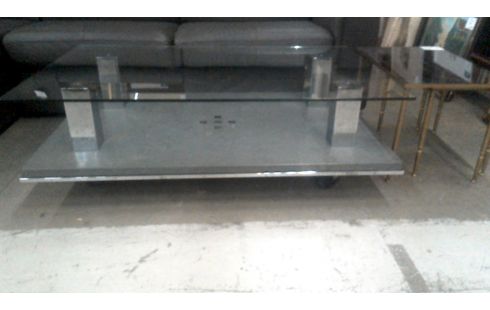 WOHNZIMMERTISCH 1 EIS METALL AUF ROLLEN