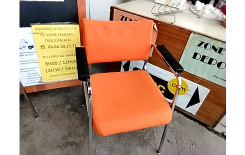 FAUTEUIL VINTAGE TISSU ORANGE