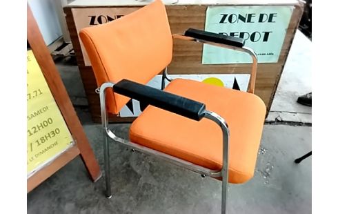 FAUTEUIL VINTAGE TISSU ORANGE