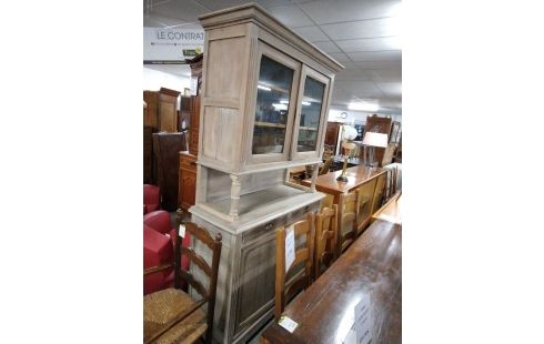 BUFFET 2 CORPS GRIS VITRE A RESTAURER
