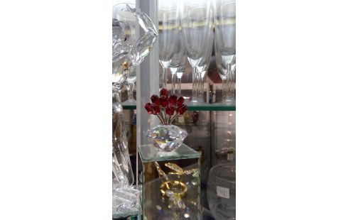 VASE ROSES SWAROVSKI