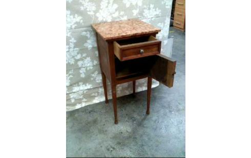 NACHTTISCH MARMORPL. HOLZ EICHE 1-T 1-SCHUBL.