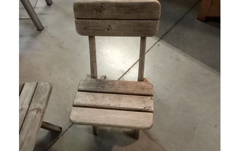 BANC DE JARDIN + 2 CHAISES TECK POUR ENFANT