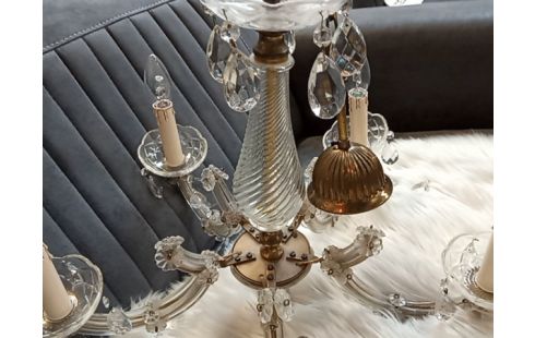 LUSTRE 5 BRANCHES A PERLES