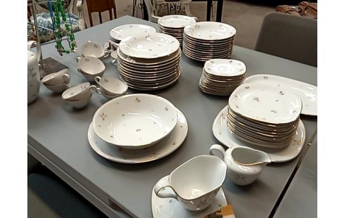 SERVICE DE TABLE+dessert+cafe bavaria decor rose