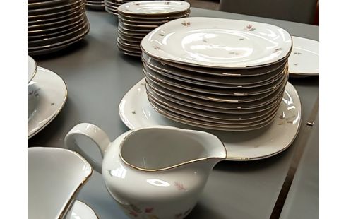 SERVICE DE TABLE+dessert+cafe bavaria decor rose