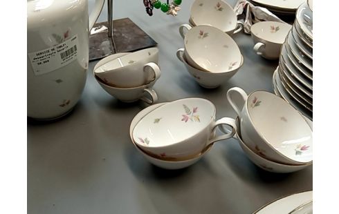 SERVICE DE TABLE+dessert+cafe bavaria decor rose