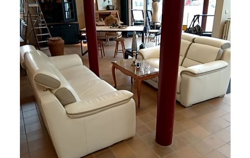 SALON cuir bicolor 3+2