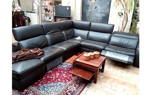 CANAPE D'ANGLE cuir 2 relax electrique TOP