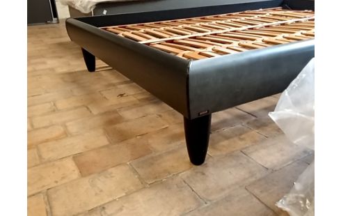 LIT 160/200 cadre gris+sommiers