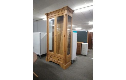 BIBLIOTHEQUE 2 PORTES PIN CIRE