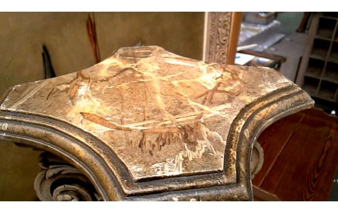 COLONNE PLATRE, , POLYCHROME A RESTAURER