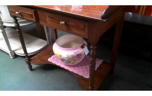 TABLE CONSOLE PIN ANTIQUE 2 TIROIRS