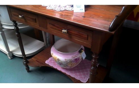 TABLE CONSOLE PIN ANTIQUE 2 TIROIRS