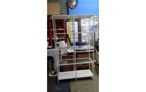 REK GLAZEN LEGGERS  ,WIT, METAAL