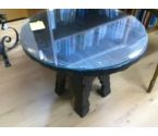 TABLE BASSE PM CHENE FONCE AVEC PLATEAU VERRE