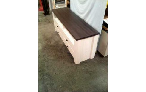 SIDEBOARD HOLZ WEIß /SCHWARZ 4 SCHUBL. 2 E.