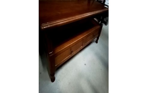 TABLE BASSE 2 TIROIRS MERISIER