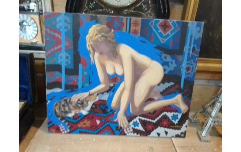 PEINTURE FEMME NUE BATIME
