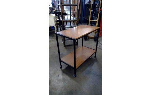 TROLLEY VINTAGE IN  HOUT EN METAAL PPST.