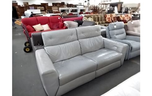 CANAPE RELAX ELECTRIQUE CUIR GRIS