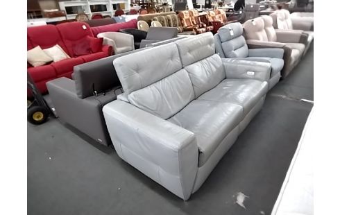 CANAPE RELAX ELECTRIQUE CUIR GRIS