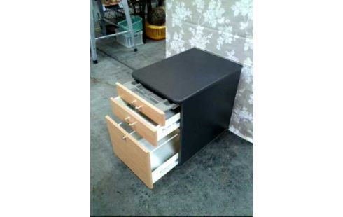 ROLLCONTAINER HOLZ BUCHENOPTIK GRAU 3-SCHUBL.