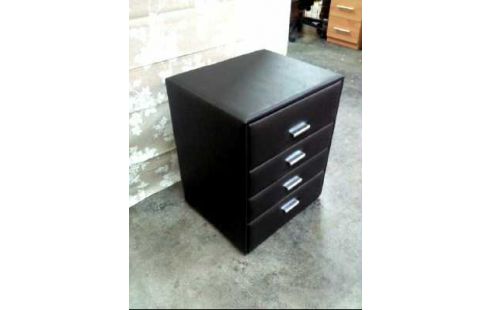 NACHTTISCH SCHWARZ LEDEROPTIK 4-SCHUBL.