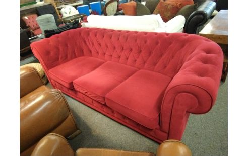 CANAPE 3 PLACES ROUGE