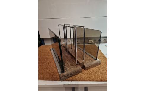 PORTE REVUES VINTAGE BOIS ET MÉTAL