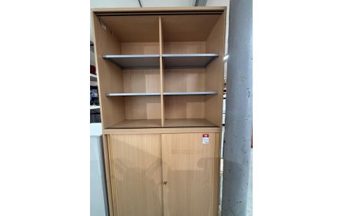 ARMOIRE DE BUREAU DOUBLE CORPS PORTE COULISSANTE