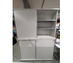 ARMOIRE DE BUREAU DOUBLE CORPS PORTE COULISSANTE BLANC