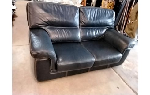 CANAPE CUIR BLEU 2 PLACES