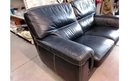 CANAPE CUIR BLEU 2 PLACES