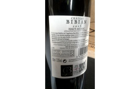 FLES WIJN 2016. CHATEAU BIBIAN