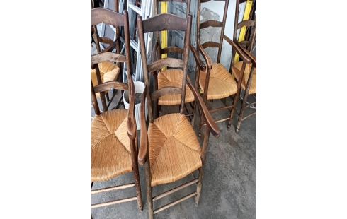 FAUTEUIL BOIS ET PAILLE