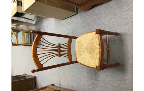CHAISE EN MERISIER ASSISE PAILLAGE LOT DE 4