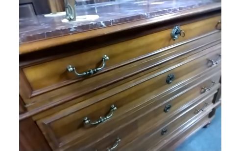 COMMODE Marbre ancienne avec miroir