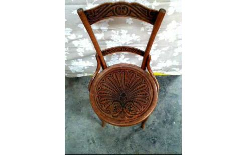 SILLA DECORADO ANTIGUO ASIENTO REDONDO