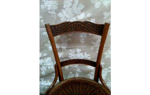 SILLA DECORADO ANTIGUO ASIENTO REDONDO