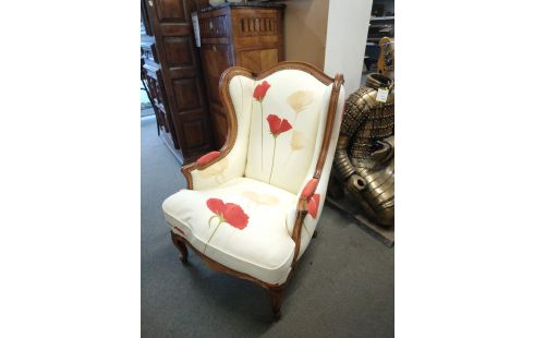 FAUTEUIL STYLE LOUIS XV TISSU STYLE KENZO