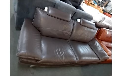 CANAPE CUIR 3 PLACES CHATEAU D'AXE MARRON