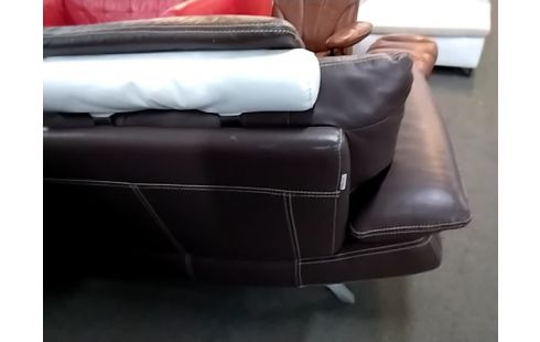 CANAPE CUIR 3 PLACES CHATEAU D'AXE MARRON