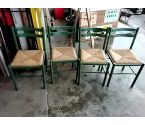 CHAISES BOIS ET PAILLE LE LOT DE 4